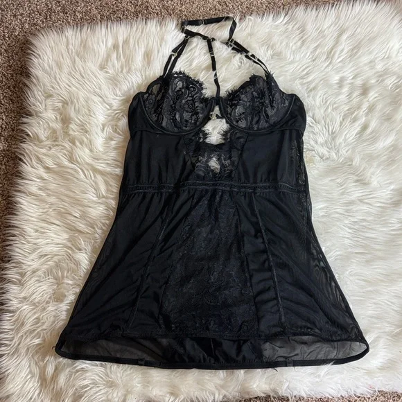 Ann Summers Bonnie Cami Suspenders Black Size Medium - 12 / 14 - Picture 4 of 16